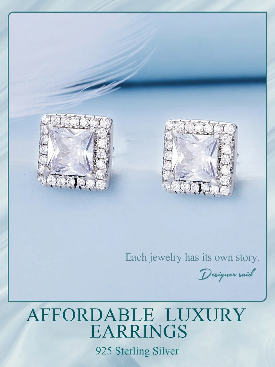 BAMOER Gold Plated Halo CZ Stud Earrings 925 Sterling Silver Hypoallergenic Classic Elegant Heart Earrings Jewellry BSE894.