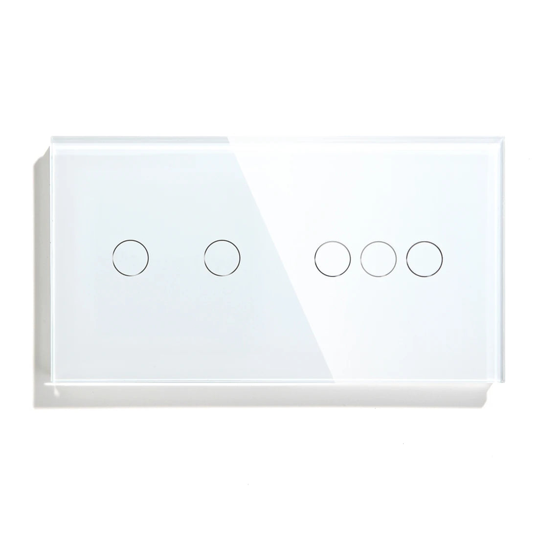 BSEED Touch-Schalter, 1/2/3 Gang, 1-Wege-Wandlichtschalter, blaue LED-Hintergrundbeleuchtung, Glas, Sensorbildschirm, Heimschalter, Weiß, EU-Standard.