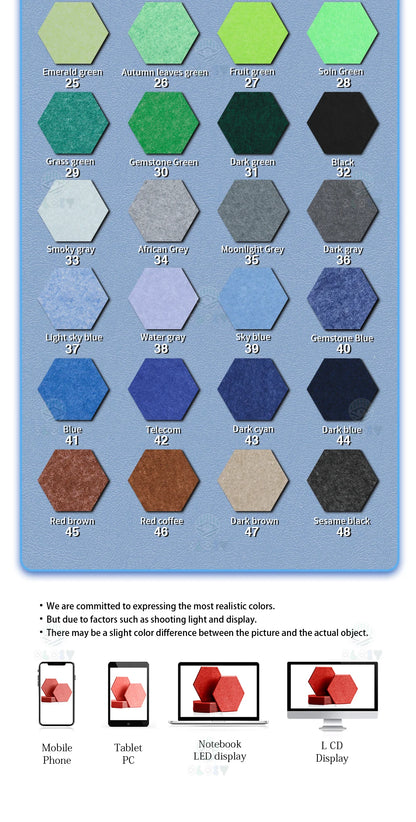 Sound Absorbing Wall Panels Hexagon 6 Pcs Bedroom Acoustic Insulation Sound-absorbing Panels Decor Acoustic Absorption Panel