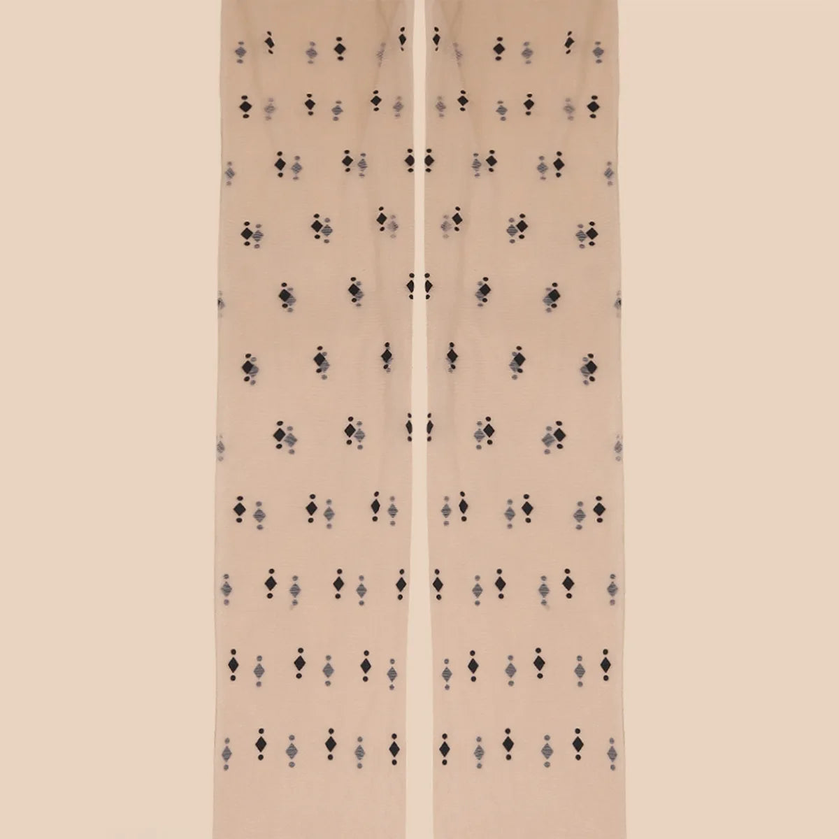 Sexy Printed Black Silk Stockings Thin Women's Base Layer Tights Diamond Pattern Anti-Catch Home Long Tube Socks Summer Thin.