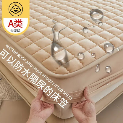 2025 New Thickening Quilted Waterproof Mattress Skin-friendly Slow rebound Cushion Anti-wrinkle Single double size Fitted Mat
