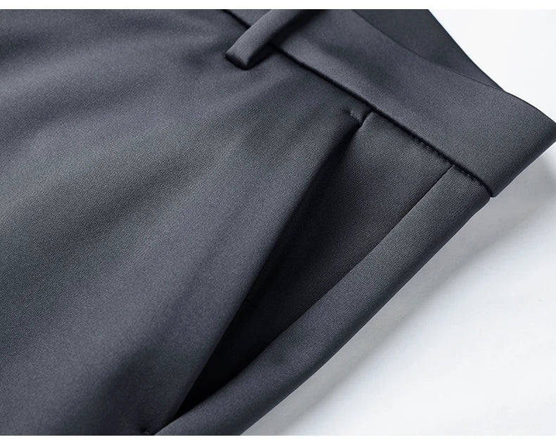 2025 Autumn Winter Suit Pants Men Baggy Straight Business High Waist Work Thick Embroidery Long Formal Trousers Male Plus Size.