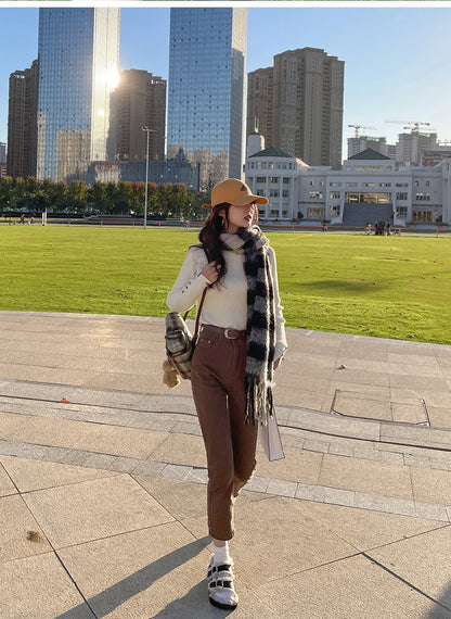 Herbst Winter Pullover Frauen Pullover Langarm Tops Kleidung Schlank Stricken Weiche Jumper Streetwear Taste Rollkragenpullover.