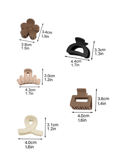 10 Pcs Pink Small Claw Clips Set,Matte Tiny Flower Jaw Clips for Women Girls,5 Style Nonslip for Thin Medium Fine Hair