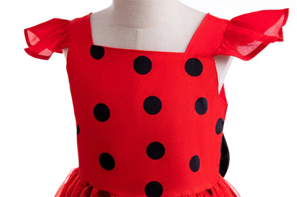 Mädchen Little Beetle Flying Sleeve Cosplay Prinzessin Kleid Geburtstag Halloween Party Kleidung Kinder Marinette Performance Kostüme.