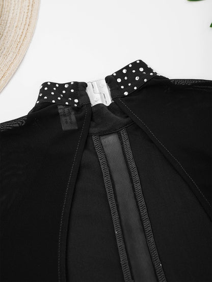 Kinder Mädchen Eiskunstlauf Kostüm Ballett lyrische Tanz gymnastik Trikot Kleid Langarm glänzend Mesh Performance Dance wear