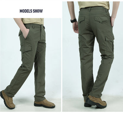 Summer Casual Lightweight Army Military Long Trousers Male Waterproof Quick Dry Cargo Camping Overalls Tactical Pants Breathable.