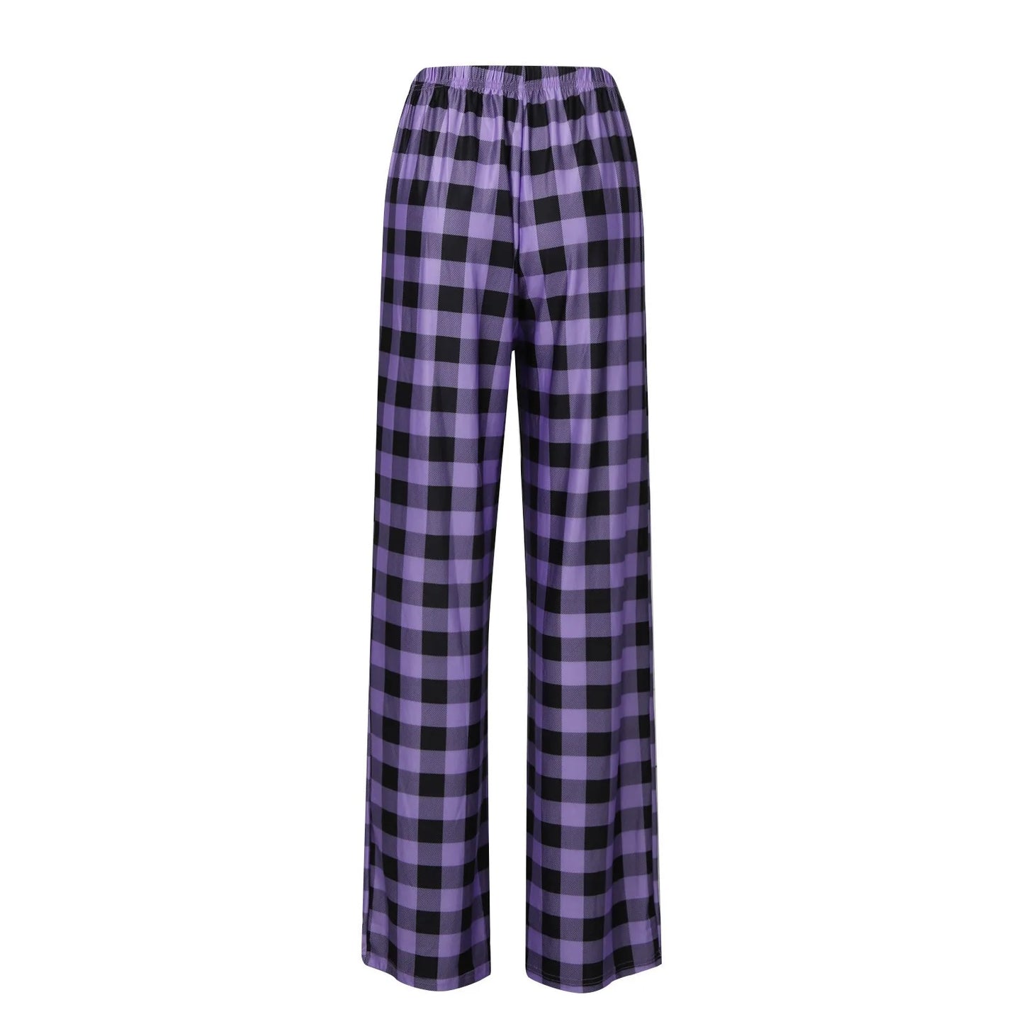 Frauen Weihnachten Pyjama Hosen Herbst Winter Plaid Gedruckt Hosen Mode Lässig Breite Bein Hosen Kleidung Streetwear.