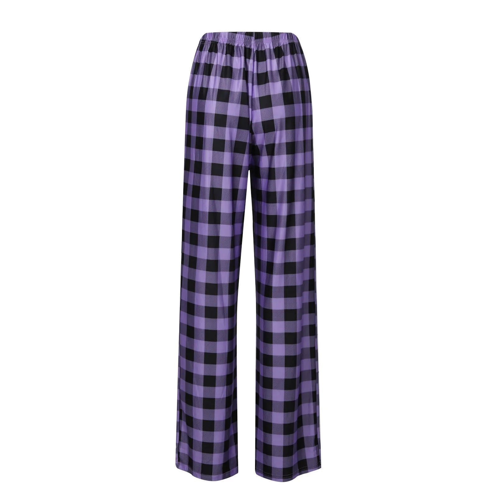 Frauen Weihnachten Pyjama Hosen Herbst Winter Plaid Gedruckt Hosen Mode Lässig Breite Bein Hosen Kleidung Streetwear.