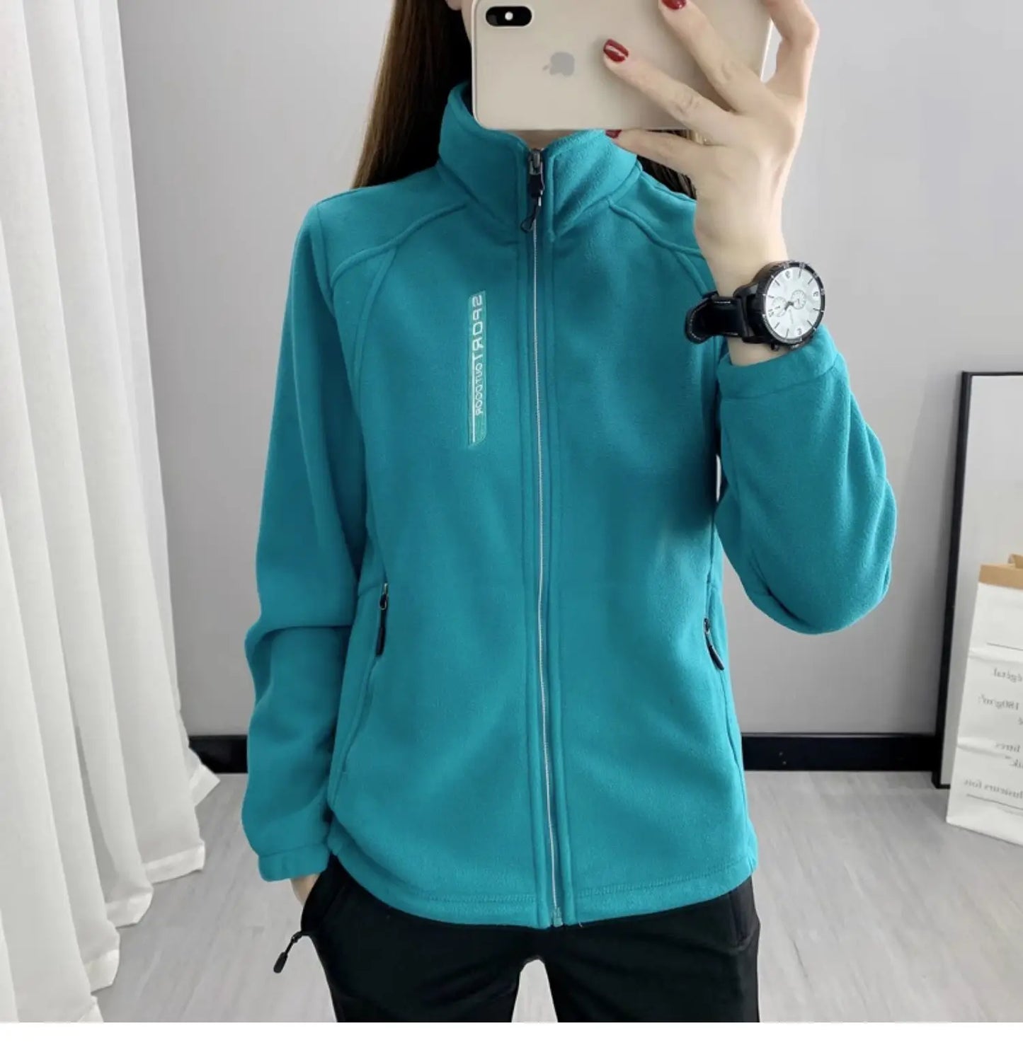 Plus Größe Herbst Winter Polar Fleece Warme Mantel Frauen Sweatshirt Outdoor Sport Casual Zipper Strickjacke Jacke Top Schlank Jugendliche.