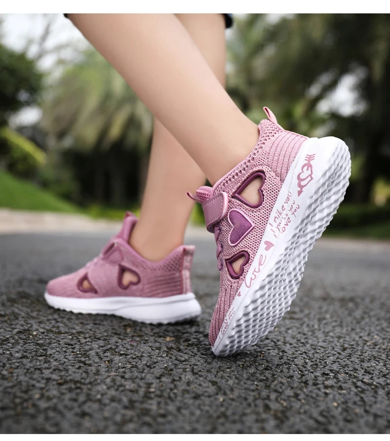 Girls Casual Shoes Light Mesh Sneakers Kids Summer Children Spring Autumn Tenis Cute Sport Cartoon Female Running Sock Footwear