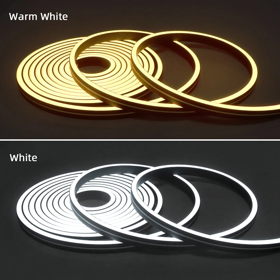 Waterproof COB LED Strip Lights 24V Flexible Neon Light Black Silicone Tube Linear Dimmable Lighting with Touch Sensor Switch.