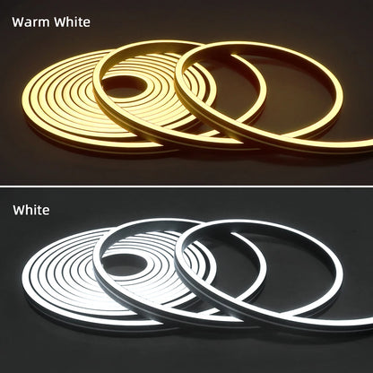 Waterproof COB LED Strip Lights 24V Flexible Neon Light Black Silicone Tube Linear Dimmable Lighting with Touch Sensor Switch.