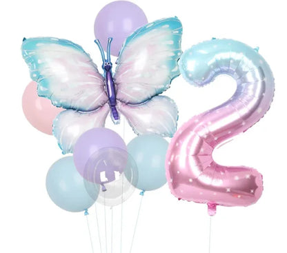 Schmetterling Geburtstag Party Dekoration Mädchen Einweg Geschirr Set Pappteller Tasse Ballon Tischdecke Schmetterling Thema Liefert.