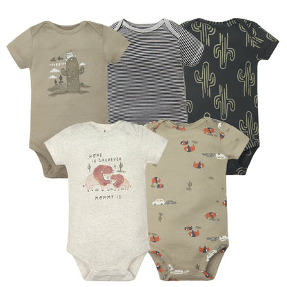 5 stück Unisex Baby Bodys Mode Körper Anzüge Kurzarm Neugeborenen Overall Cartoon Baby Junge Mädchen Kleidung Set Sommer