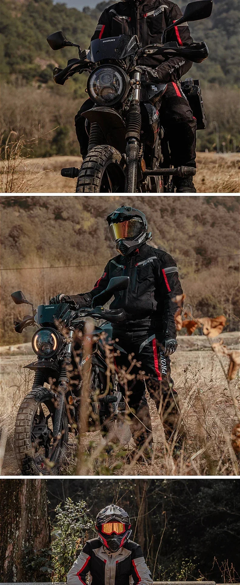 HVA Waterproof Motorcycle Jacket Men's Racing Suit Removable Liner Warm Autumn and Winter Motorcycle Jacket Suit Anti-fall Suit.