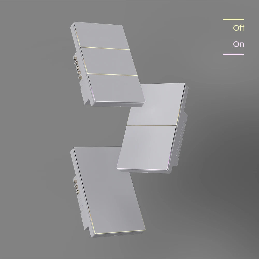 AVATTO Tuya WiFi Smart Lichtschalter US-Standard 1/2/3/4 Gang Druckschalter mit Umgebungslicht Arbeit für Alexa Google Home.