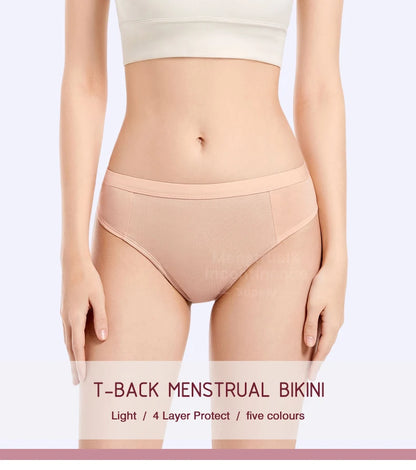 Bikini Menstrual Panties Eco-friendly Reusable Breathable Leakproof Period Underwear for Women Bamboo Fibre.