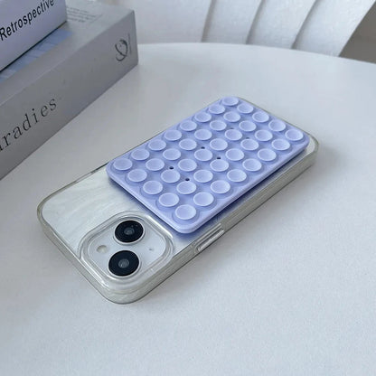 Double Sided Silicone Suction Cup Phone Case Detachable Stand For Hands-Free Selfies And Videos Just Use For Smooth Glass.