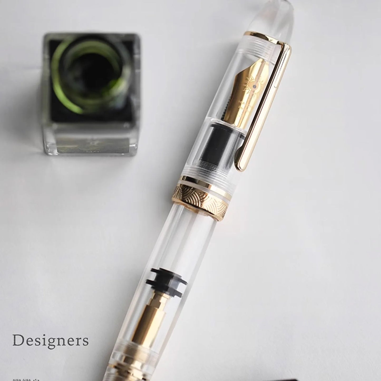 MAJOHN Nr. 8 40-Feder-Acryl-Füllfederhalter P140, groß, transparent, für Erwachsene, Studenten, Farbtinte, großes Fassungsvermögen, Stift zum Schreiben von Schreibwaren.