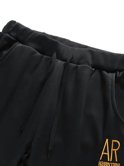 Autumn and winter men's set zipper Stand-up collar sportswear set suitable for fitness running exercise 2 pieces set.