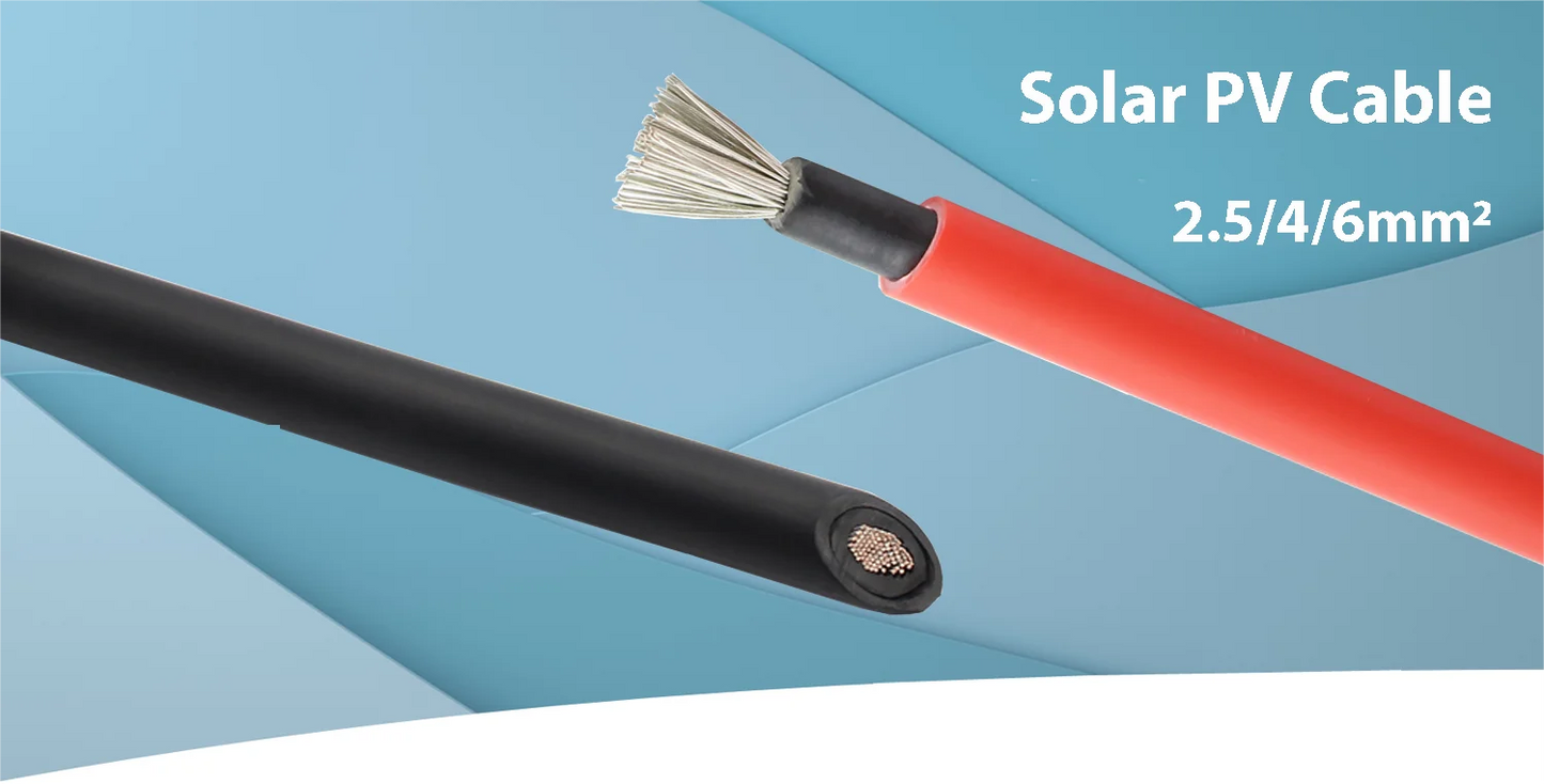 6mm2 10AWG Solar Photovoltaic Cable Tinned Copper Double Layer Insulation PVC TUV Cable For PV Panels Connection.