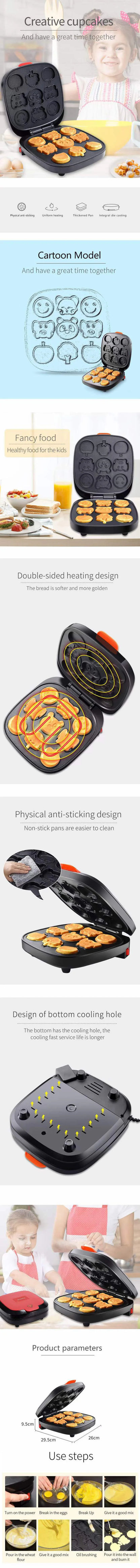 Mini Electric Walnut Cake Maker Automatic Nut Waffle Bread Machine Sandwich Iron Toaster Baking Breakfast Pan Oven 220V EU plug.