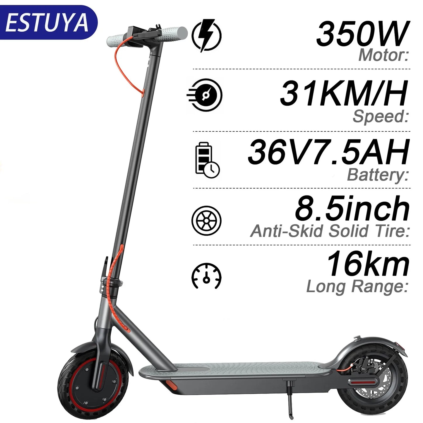 JUICEASE Portable Electric Scooter 16/45KM Smart APP 31/35KM/H Fast Speed 350W/1000W Waterproof IP65 Electric Kick Scooter