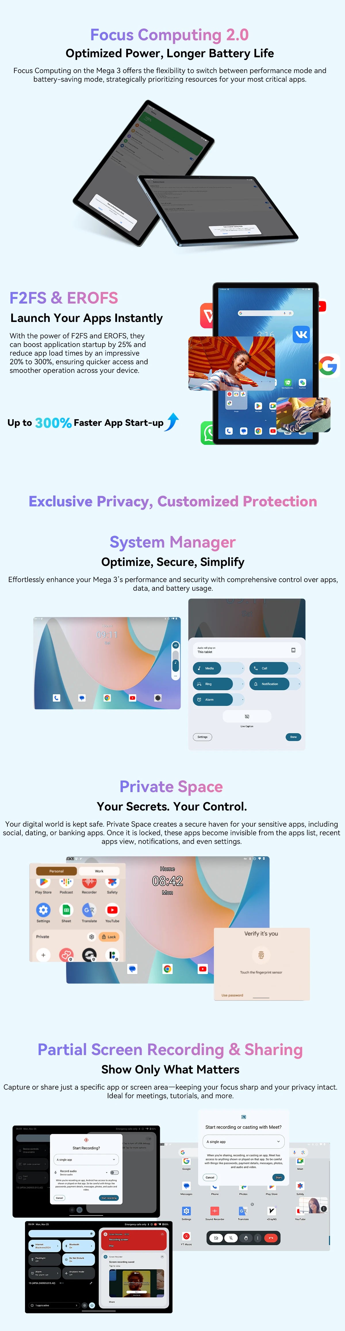 2025 Blackview MEGA 3 Tablet Android 15 Pad 12.1" 2.5K 90Hz Display 12GB 256GB 8800mAh Tablets PC 33W Fast Charging 50MP Camera