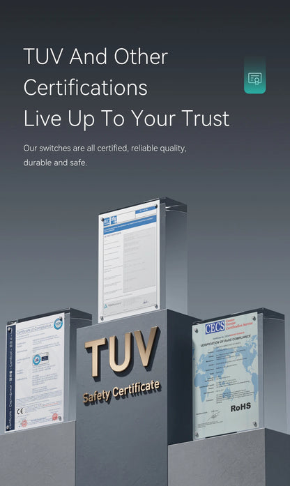 BSEED Touch-Schalter mit EU-Stromsteckdose, graue LED-Wandleuchte, 1/2/3 Gang, 1-Wege-Kristallglas-Panel, dunkelblaue Hintergrundbeleuchtung.