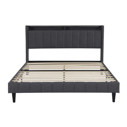 Anajqaqia gepolstertes Doppelbett 140 x 200 cm, 160 x 200 cm, mit Licht und Aufladung, ohne Matratze