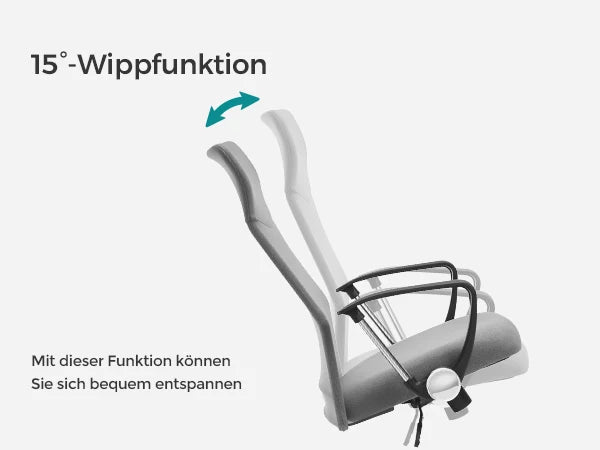 SONGMICS Bürostuhl (1 St), Atmungsaktiver Netzbezug, höhenverstellbar und neigbar