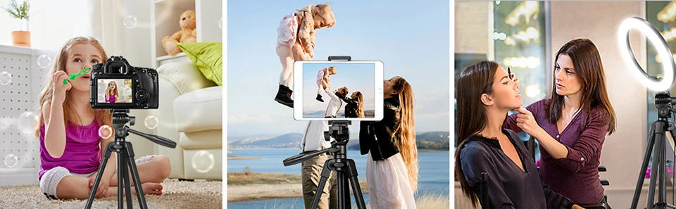 Tripod For Phone Camera Tripod Stand with Bluetooth Remote Phone Holder Lightweight Universal Photography For Xiaomi Huawei DSLR.