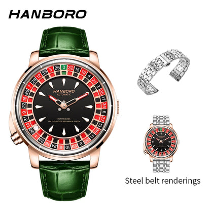 HANBORO men's fully automatic mechanical watch, roulette wheel, roulette wheel, men's watch 1001