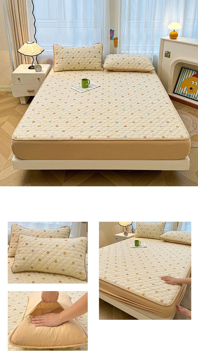 Non-slip Bed Cover Queen/King Size Bedspread Thicken Bed Linen Home Mattress Protector cubre colchón (Pillowcase Need Order)