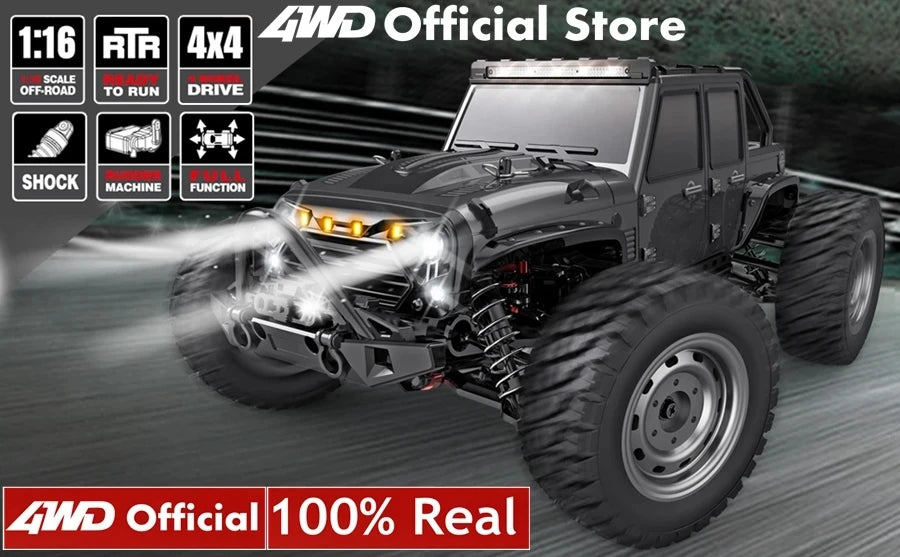 1:16 80km/h Brushless RC Drift Car With LED Lights 4WD Electric High Speed Racing Remote Control Monster Truck for Kids Adults.