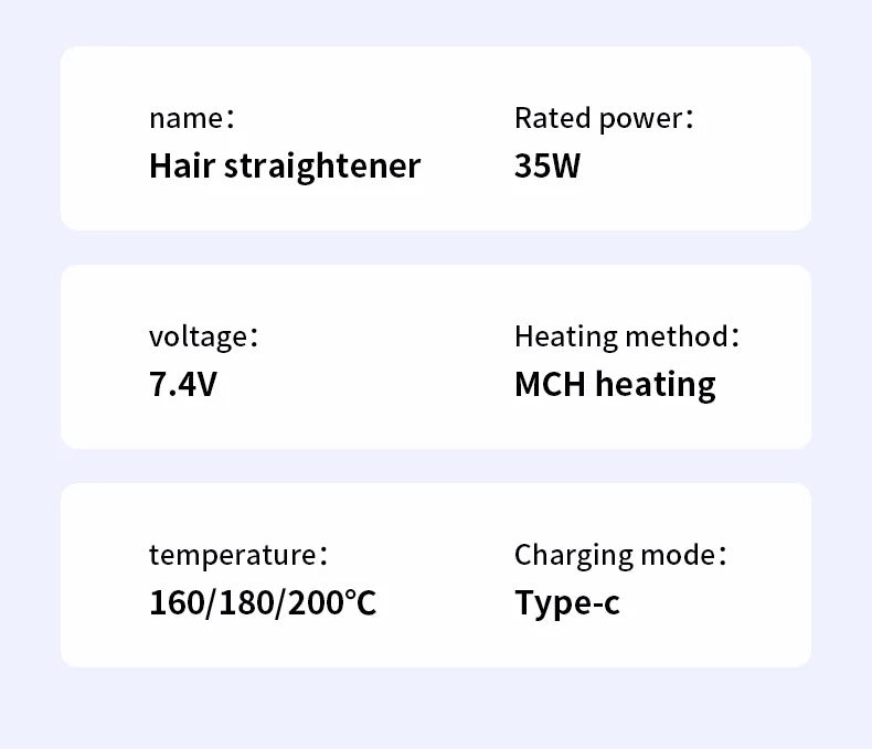 Electric Heating Straight Hair Comb LCD Screen USB Wireless Portable Negative Ion Styling Tool Rechargeable Straightening Brush