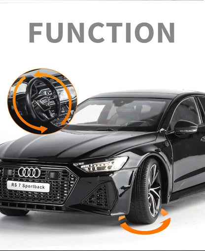 1:18 Key Remote Control Version AUDI RS7 Alloy Sports Car Model Diecast Metal Racing Vehicle Car Model Sound Light Kids Toy Gift.
