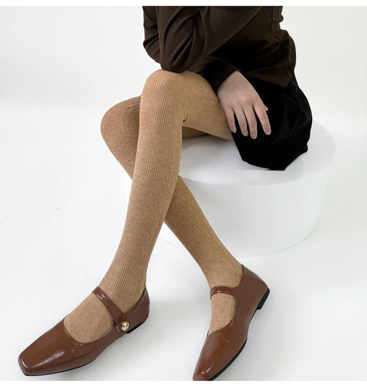 30% Wool Women Pantyhose Autumn Winter Comfortable Tights Girls Basic Bottom Leggings Long Stockings Black White Brown Grey