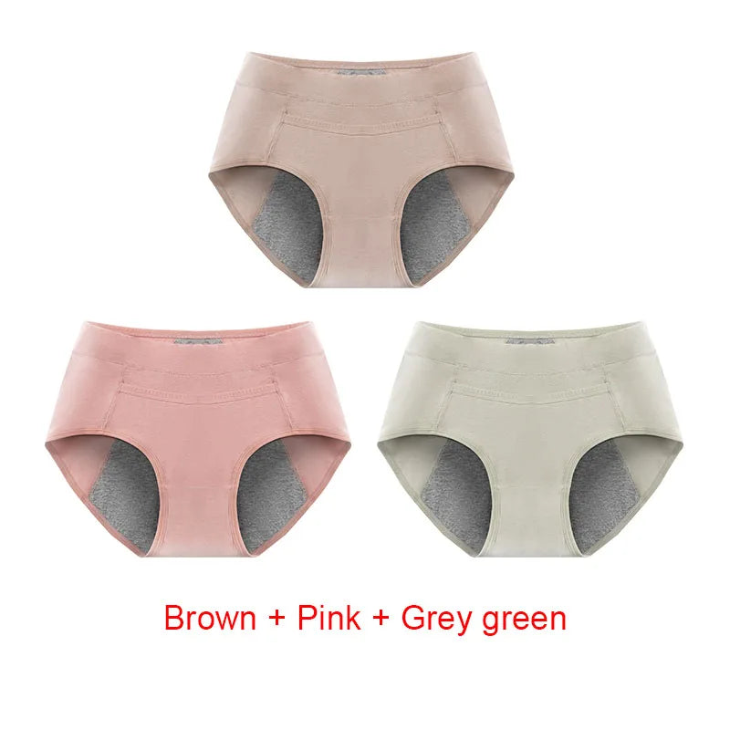3PCS Cotton Menstrual Panties Leak Proof Breathable Sexys Panties Woman Women Girls Physiological Pants Women's Intimates M-XL