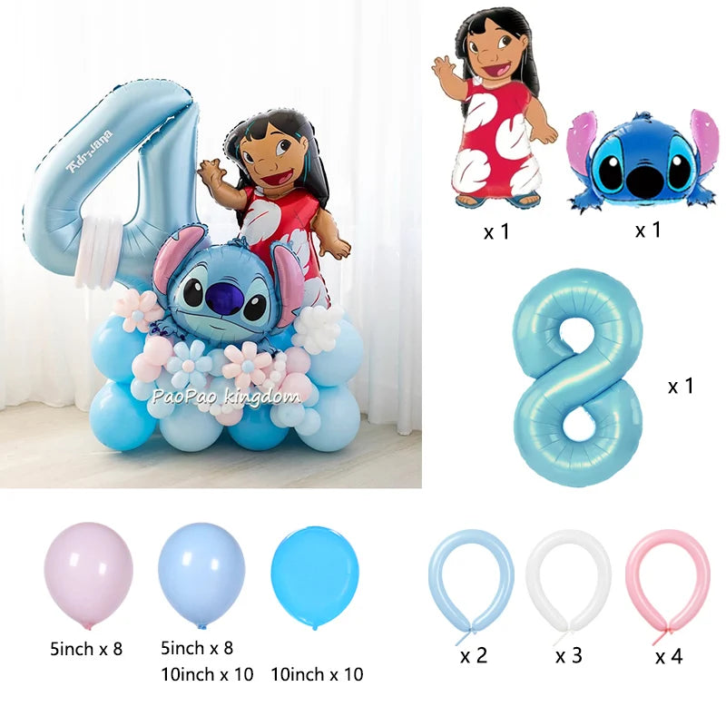 Lilo & Stitch Themenballons Sitich Aluminiumfolienballon Kindergeburtstag Party Dekoration Babyparty Geschenke Zubehör.