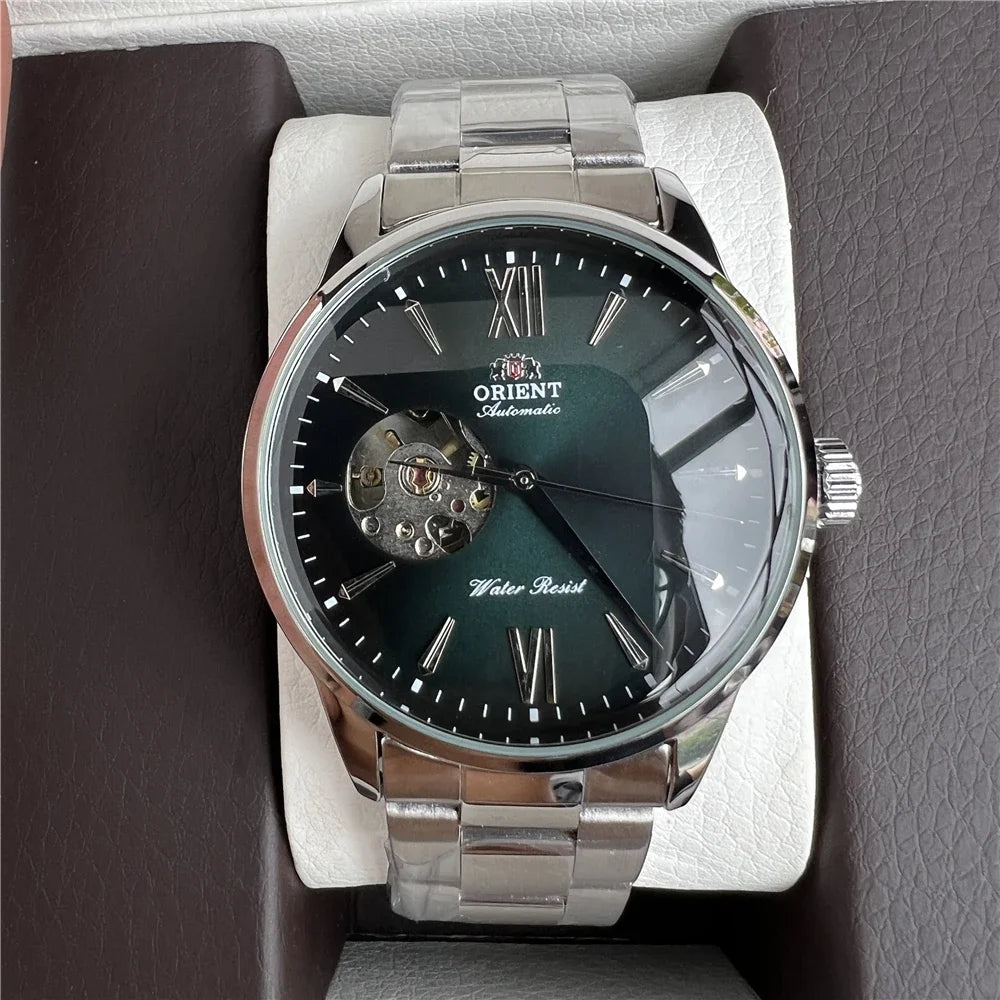 Orient Double Lion Classic Watch Series Refurbished Second Hand Automatic Mechanical Skin Watch Hollow Men's Watch RA-AG002