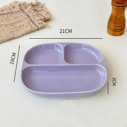 3Grid Plates for Food Dinner Plates Dinnerware Dining Compartment Plate Serving Dishes Salad Kitchen Eco-friendly Tableware.