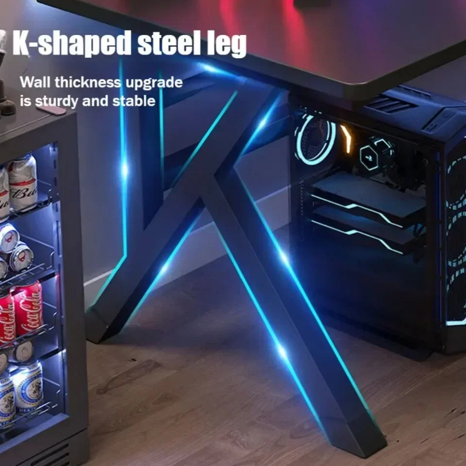 Ergonomischer Gaming-Tisch, Desktop-Computer, Doppel-Player-Gaming, luxuriöser und stabiler Gaming-Tisch, Schlafzimmer-Schreibtisch und Lernen