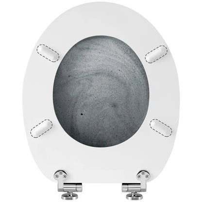 O-förmiger Toilettensitz, verstellbare Scharniere, Toilettendeckel mit Motiv, Soft-Close-Mechanismus für Badezimmer