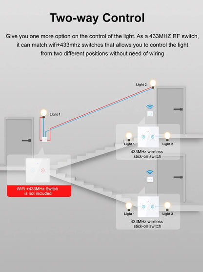 1/2/3 Gang RF433Mhz Wireless Touch Schalter RF Sender Push Button Fernbedienung für Home Led-leuchten Glas panel Wand Schalter.