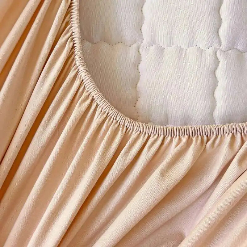 Solstice Waterproof Quilted Mattress Cover - Thickened 매트리스커버 (No Pillowcase), Fits 8-12" Deep Mattress, Home Bed Linen.