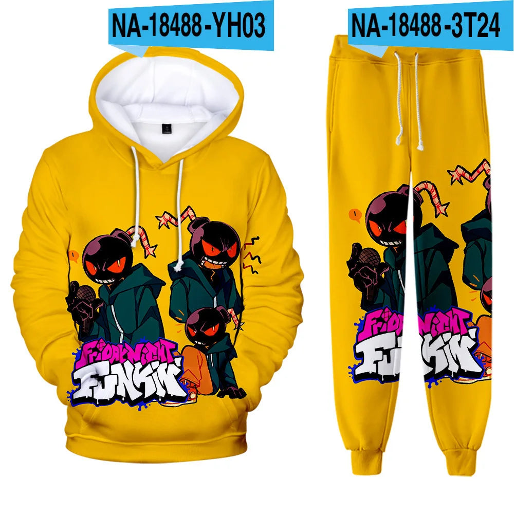 Friday Night Funkin 3D Print kids Tracksuit Set Casual Hoodie+Pants 2pcs Sets Spring Autumn Oversized Sweatshirt Fashion Clothes.