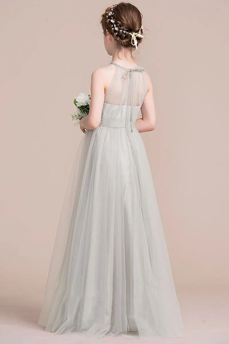 Formelle Kleidung für Kinder, hochwertiges graues Mädchen-Geigen-Performance-Kleid, große Kinder, Orchester-Host-Kleid, Blumenmädchen, Frühling und Herbst.