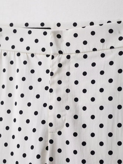 TRAFZA Herbst Polka Dot Gedruckt Jacke Für Frauen Lange Ärmel Rollkragen Zipper Mit Taschen Kordelzug Lose Vintage Mäntel